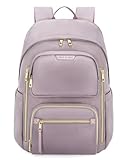 LIGHT FLIGHT Women's Laptop Backpack Fit for 15.6 Inch for Travel Work Business College, Large Capacity Stylish Bookbag with USB Port and Water-Resistant for Daily Use,Purple