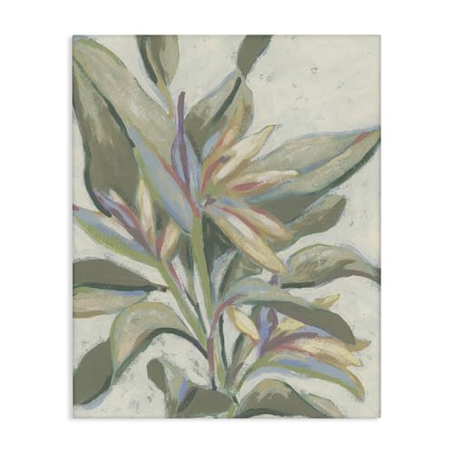 Stupell Industries Pastel Paradise Leaves Canvas Wall Art design by