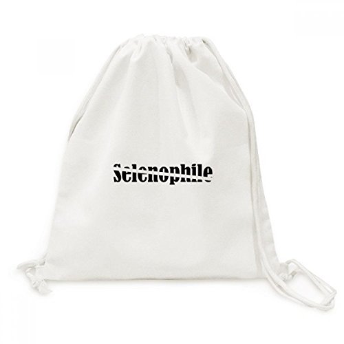 Toile Drawstring Backpack Selenophile résistant avec bretelles ajustables