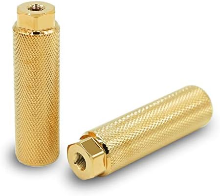 Vansa 1 Pair 3/8 inch - 26 Teeth Aluminum Alloy with Electroplated Finishes Bike Pegs for Mountain Bike BMX Equipment (Metal Gold, 3/8 inch)