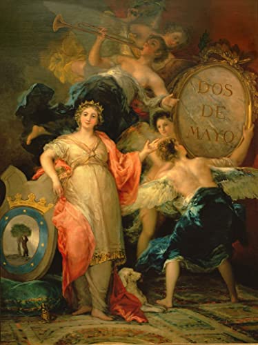 Prints toile Allégorie de la vlles de Madrid par Francisco De Goya, peinture salon