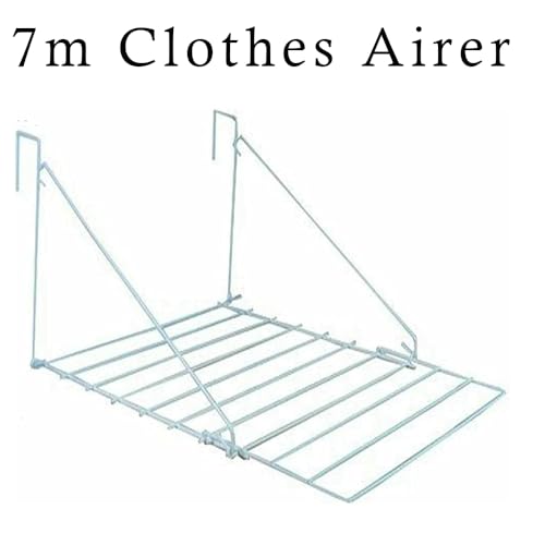 PD - 7M Folding Over Door Clothes Dryer - Heavy Duty Laundry Dryer Rack - Caravan Window/Door Clothes Airer - Balcony Towel Holder - Foldable Laundry Indoor Drying Rail - Strong & Lightweight (1) - Image 3