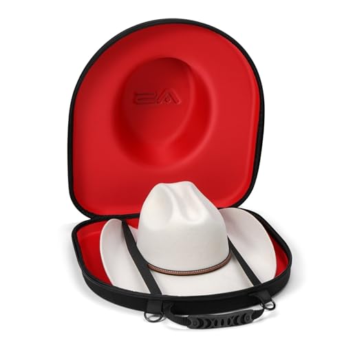 Anysiny Cowboy Hat Box for Travel-Crush Proof Hat Travel Case for Cowboy Hats Holder Storage Box Organizer Cap Carrier with Adjustable Carry Strap