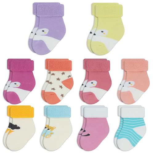ZERULETS Babysocken Erstlingssocken Baumwolle Terry Warme Baby Thermal...