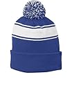 SPORT-TEK Stripe POM POM Beanie F20