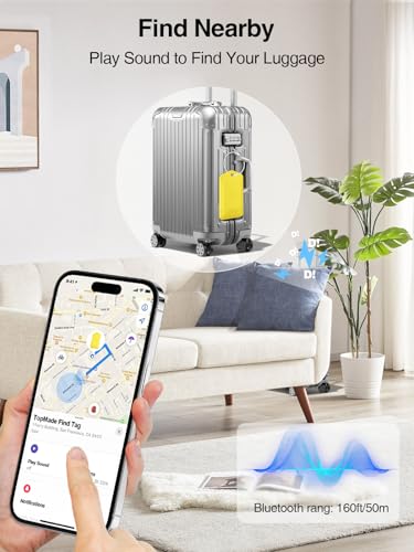 Image of TopMade Luggage Tags, Works with Apple Find My, Smart Suitcase Tag Tracker