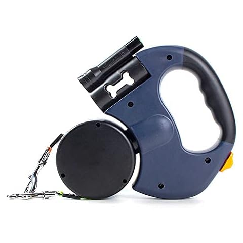 Edipets Correa Doble para Perro Extensible y Retráctil con Linterna LED Cover