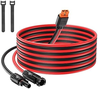 Bateria Power Solar to XT60i Charge Extension Cable, Solar Connector to XT60 Adapter Wire Connecting for Foldable Solar Panel to Portable Power Station Solar Generator (XT60I-F 10AWG/12AWG)