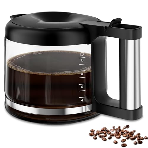 10-Cup Coffee Pot Replacement for De'Longhi COM532M 3066 3067 3093 3094 3111 3112 KF140 KF863 & BCO Series, Glass Carafe Compatible with De'Longhi Coffee Maker Espresso Machine