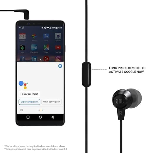 Image of JBL T50HI, Premium in Ear Wired Earphones with Mic, Signature Sound, One Button Multi-Function Remote, Premium Finish, Angled Earbuds for Comfort fit (Black)