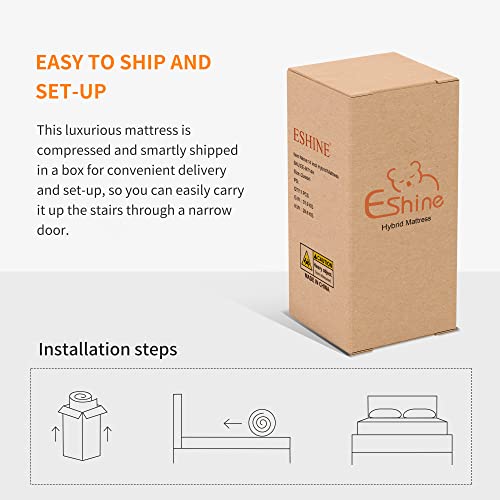 Image of ESHINE Queen Adjustable Bed Frame - 12 inch Luxury Gel Memory Foam Hybrid Mattress(Medium), 609 Pocket Springs, 5 Minutes Installation, 609 Independent Pocket Springs, Massage, 3000 Premium Series