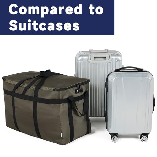 Large Duffel Bag with TSA Approved Luggage Lock, 130L Waterproof Carry on Weekend Overnight Storage Bag for Airline, Travel, Camping, Moving4