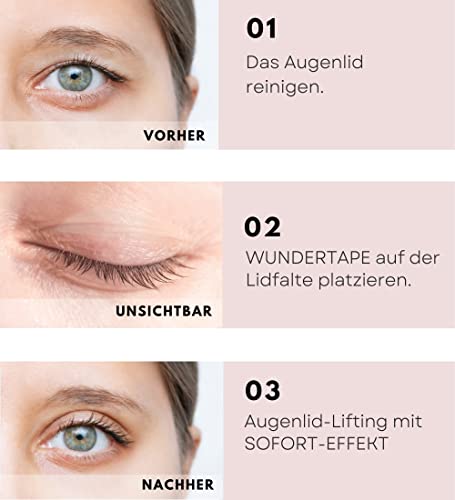 WUNDERTAPE Schlupflider Stripes Schlupflid-Tape Streifen zum Augenlid-Lifting ohne OP! (wasserfest, 24h Halt, double eyelid lifting tapes) Augenlid-Tape (140 L)
