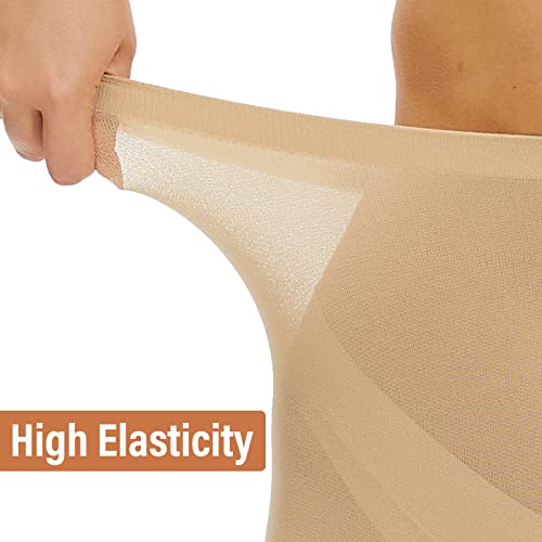 MANZI Women's 2 Pairs Plus Size Control Top Tights Ultra-Soft Panty Hose