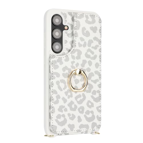 Lipvina for Samsung Galaxy S24 Plus Case with Strap,White Leopard by Lipvina - Used condition - Image 7