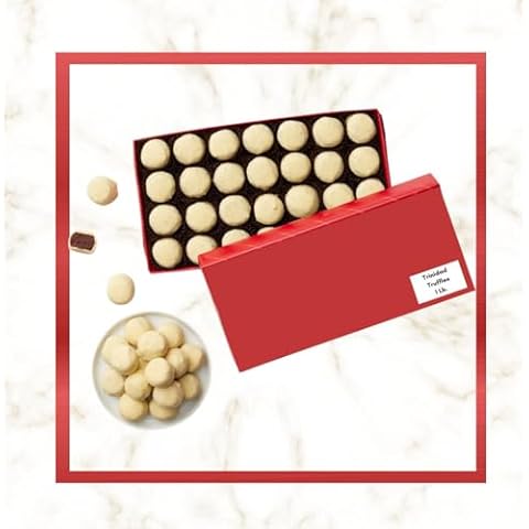 Trinidads Chocolate Truffles (1 Lb.) Creamy Dark Chocolate Genache Center With White Chocolate Shell! Great For Gifts and Entertaining Cover