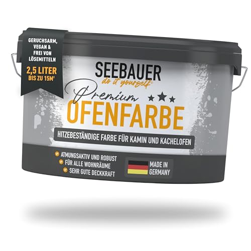 SEEBAUER diy Ofenfarbe für Innen 2,5L - Hitzebeständige Farbe...