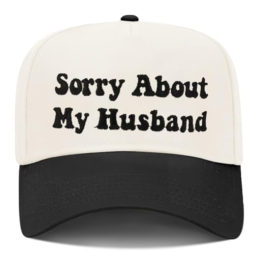Funny Trucker Hats Embroidered Vintage Snapback Hat for Women Put It On My Husband's Tab Hats Gag Gifts Baseball Cap Red