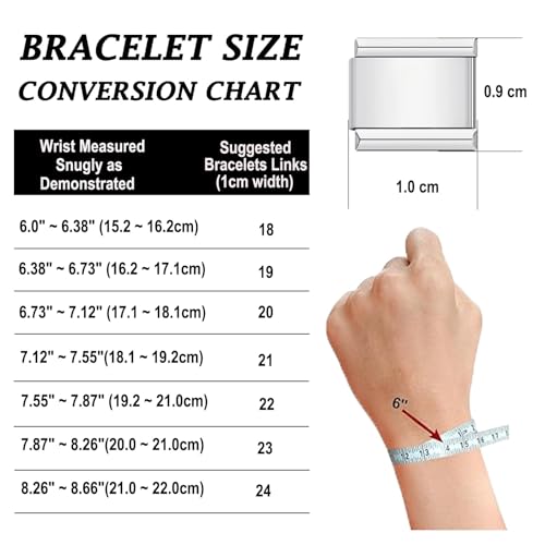 Gold Italian Charm Bracelet Sets with 1Pcs 6.75 inch Starter Brascelet, 20Pcs Charms Pack and Opening Tools, 9mm Italian Modular Charm Bracelet Link Handmade DIY Module Jewelry Gifts2