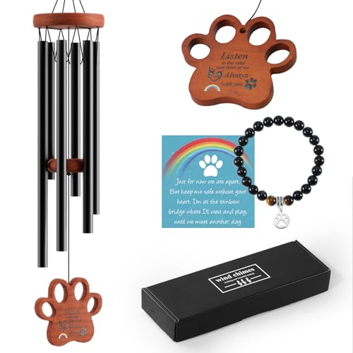 Loss of Pet, Loss of Dog Memorial Gifts for Loss of Dog, Cat, Loss of Dog Death Sympathy Gifts - Pet Memorial Wind Chimes for Dogs