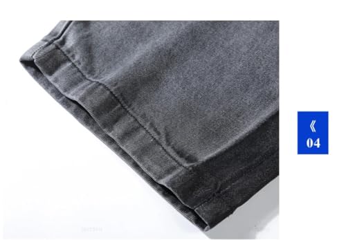 Men Streetwear Baggy Jeans Fabric Straight Wide Pants Thick Korean Trousers Blue L4