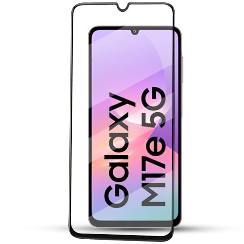 Image of YMHML Tempered Glass Screen Protector Compatible with Samsung Galaxy M17e 5G (Black) with Edge to Edge Coverage and Easy Installation kit