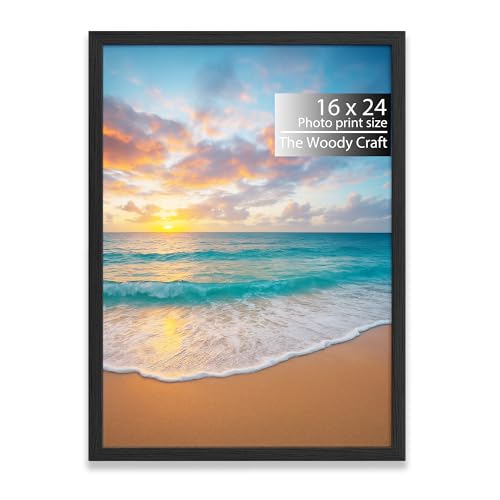 Image of Photo Frame 16x24 | Black Photo Frame For Wall | Vintage Wall Frame | Wooden Photo Frame Crafted For Style | Modern Big Photo Frames For Wall | Ideal Hanging Photo Frames For Wall Decoration