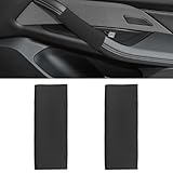 LHDOS 2PCS Car Grab Handle Cover, Anti-Scratch Auto Inner Front Rear Door Pull Handle Cover, PU Leather Door Grip Gloves Protector Auto Interior Decoration Accessories for Car, Truck, SUV (Black)