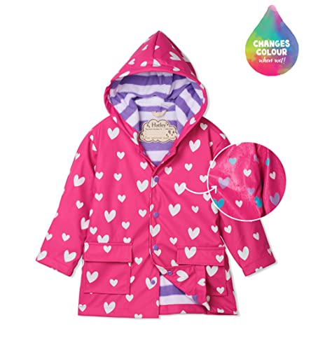 Hatley Girls' Color Changing Button-up Printed Rain Jacket2