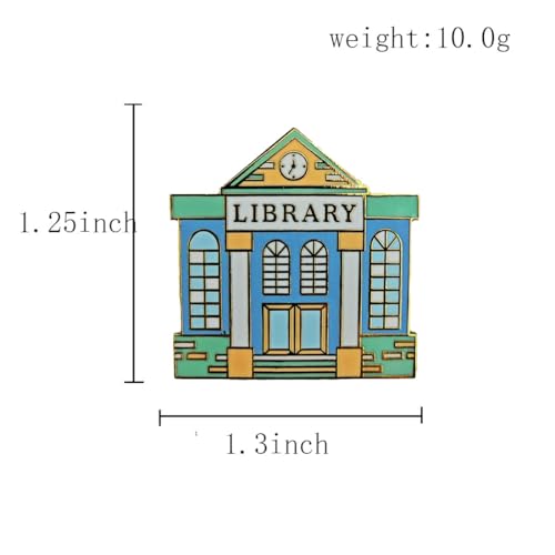 Image of Enamel Pins Library Badge Reading Book Lending Lapel Pin Literature Bookworm Brooch Librarian Students Teacher Reading Lovers Gift
