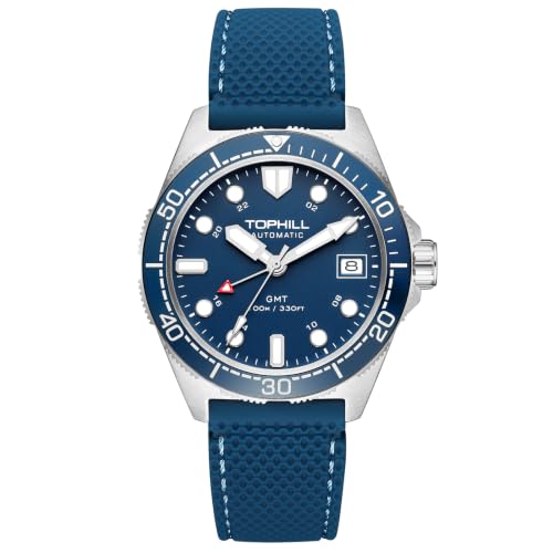 Image of TOPHILL Men Watches Automatic Mechanical Watches - Dive, GMT, Chronograph & Dress Styles | 316L Stainless Steel, Sapphire Crystal, Ceramic Bezel | 5ATM-300M Waterproof with Super Luminous | Classic Business & Sport Casual