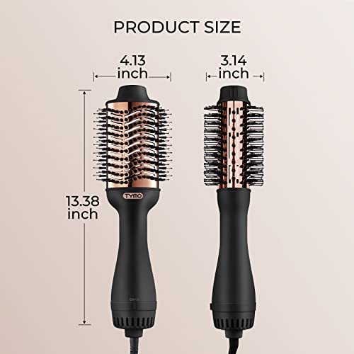 Hair Dryer Brush - TYMO Ionic Blow Dryer Brush & Volumizer, Professional One-Step Hot Air Brush with Enhanced Titanium Barrel, Hair Dryer And Styler in One