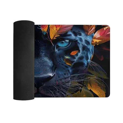Desk Pad Protector 24x12 Inch Extended Leaves and Panther miniatura 3