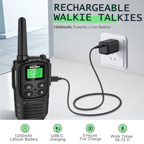 image for MaxTalker Walkie Talkies Long Range for Adult, MT10 Rechargeable Walki