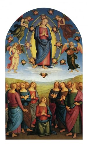 Tableaux Peinture sur Toile Assunzione di Maria Perugino Déco Chambre 60x90cm