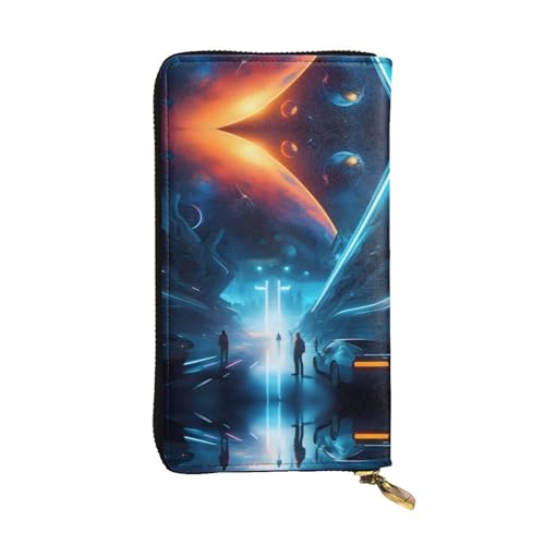 Portefeuille zippé de science-fiction avec porte-cartes intégré haute capacité