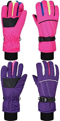 Hicarer 2 Pairs Kids Waterproof Winter Gloves Snow Gloves for Boys Girls Child Toddler Warm Ski Gloves for Cold Weather - Image 2