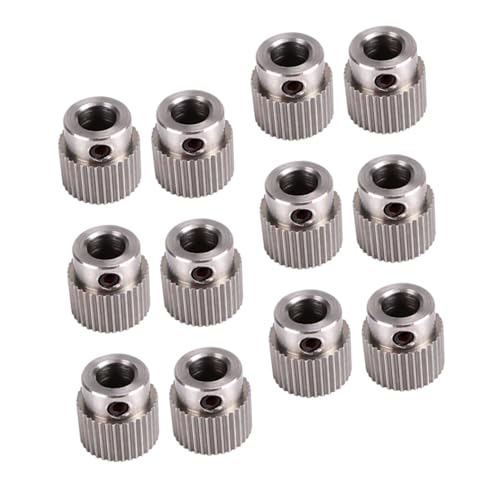 Healeved 15pcs Feed Wheel Teeth Gear Stainless Steel Extruder Wheel Gear for Printer Parts Printer Extruder