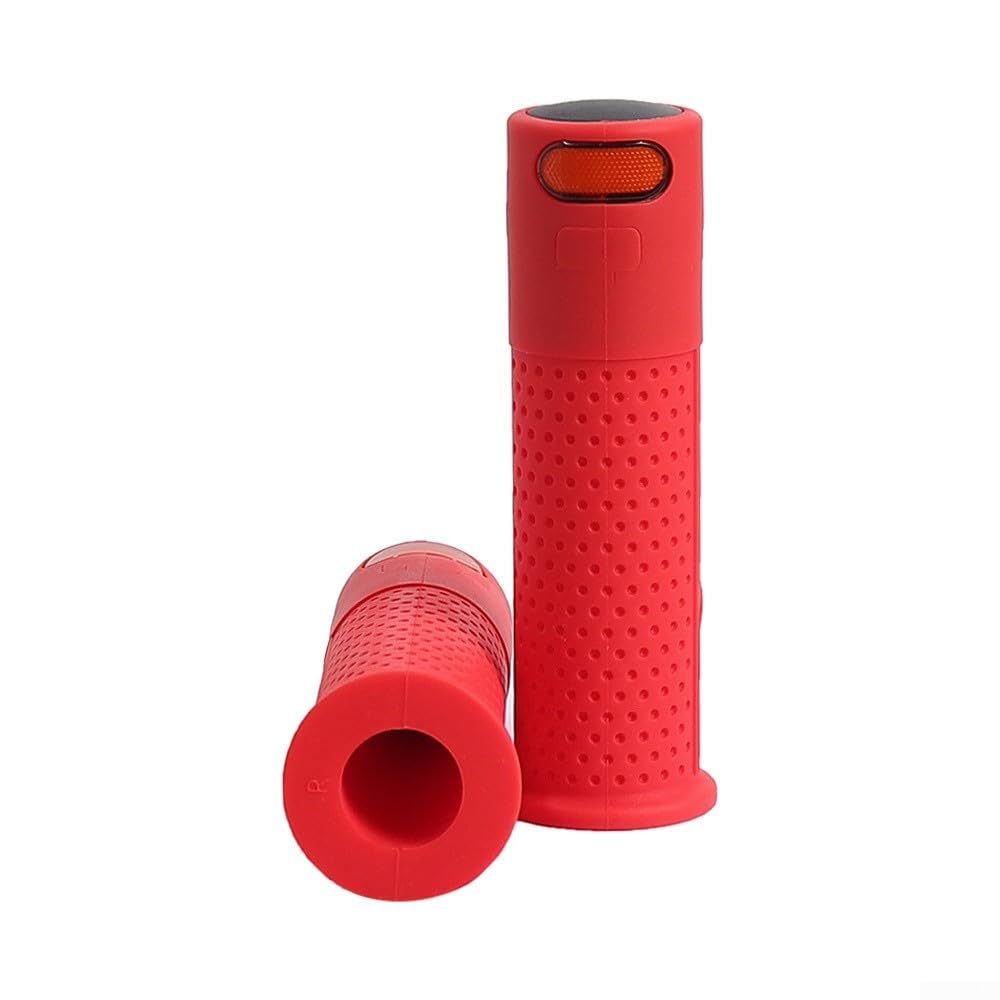 Zoegneer 1 par de empuñaduras para manillar de scooter eléctrico con luces intermitentes remotas inalámbricas, indicadores LED de alto brillo para Xiaomi, accesorio de seguridad ABS de silicona fácil