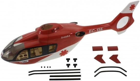 450 EC-135 DRF RC Helicopter 450 Size Pre-Painted Fuselage Red Painting Kit