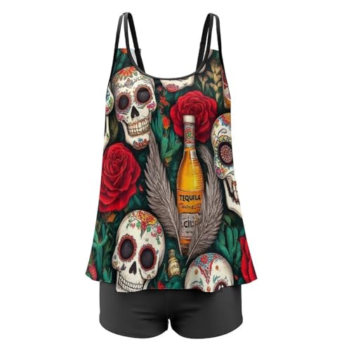 Women's Bikini Bathing Suits Two Piece Swimwear with Skirt Flowy Swimsuits4