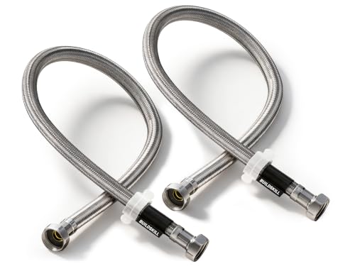 Image of BUILDSKILL Connection Pipe 24 Inch | Brass Nut & Insert with SS304 Braiding