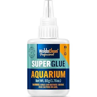 WoldoClean Aquarium Super Glue 50g - Fish Tank Safe, Waterproof Plant & Decor Adhesive