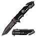 USMC Marine Tactical Folding Pocket Knife G10 Handle Sharp Tanto Blade Spring Assisted Military Knives EGA Elite Survival Semper Fi (Stonewashed)