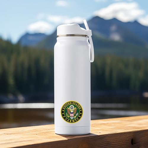 Image of US Army Military Wall HQ Decal Sticker, Pack of 3, Versatile 3-Inch Vinyl for Cars, Trucks, Windows, Laptops, and More, Durable Weatherproof Design, Patriotic Army Emblem