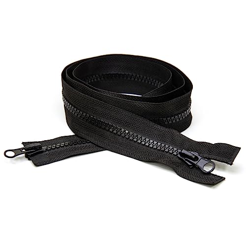1 Pieza Cremallera, Cremallera de Resina Mediana 8#, 70 cm Cremallera Deslizante Doble, Resina Doble Apertura Cremallera, Abajo Chaqueta Cremalleras, Para Abrigo, Plumón, Chaqueta, Parka (Negro)