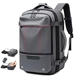 Mochila Vacuo, Mochila Vacuo com Bomba, Mochila de Viagem a Vacuo de 60 L, Preto, Tecido Resistente a Salpicos, com Compartimento Dedicado para Portátil de 15,6'' e Bolsa de Separação Seca/Molhada