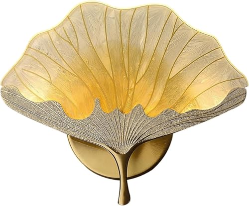 Luxury Ginkgo Leaf Brass LED Wall Lamp