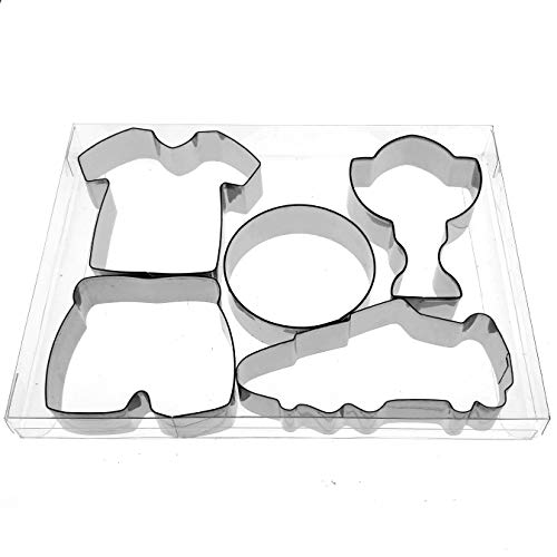 Football Sport Soccer Cookie Cutter Candy Pastry Fondant Biscuit Baking Mold - 5 Piece Boxed Set – Food Grade Stainless Steel - by Beonlyco by Beonlyco - Used condition - Image 2