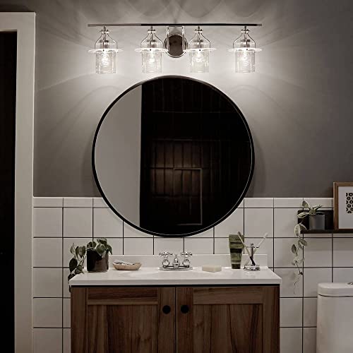 Image of Kichler Everett 24 Inch 4 Light Vanity Light with Clear Glass in Polished Nickel